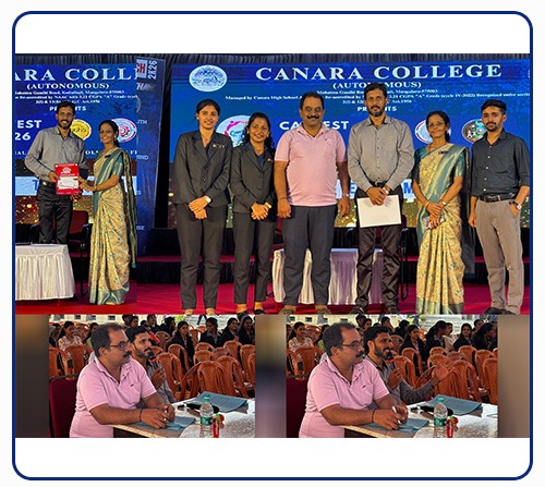 Mr. Prashanth B Shetty, Director of Business Operations at A1 Logics, Mangaluru, invited as a judge for CANTECH 2K26